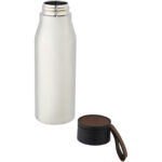 Ljungan 500 ml copper vacuum insulated stainless steel bottle with PU leather strap and lid - Image 8