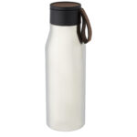 Ljungan 500 ml copper vacuum insulated stainless steel bottle with PU leather strap and lid - Image 9