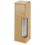 Ljungan 500 ml copper vacuum insulated stainless steel bottle with PU leather strap and lid - Image 5