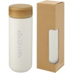 Lumi 300 ml ceramic tumbler with bamboo lid - Image 4