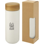 Lumi 300 ml ceramic tumbler with bamboo lid - Image 2