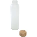 Lume 500 ml matte soda lime glass bottle with bamboo lid - Image 4