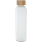 Lume 500 ml matte soda lime glass bottle with bamboo lid - Image 3