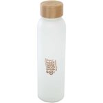 Lume 500 ml matte soda lime glass bottle with bamboo lid - Image 2