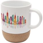 Billie 300 ml ceramic sublimation mug with cork details - Image 2