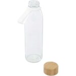 Porto 500 ml glass water bottle with silicone handle and bamboo lid - Image 4