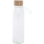 Porto 500 ml glass water bottle with silicone handle and bamboo lid - Image 3