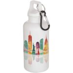 Oregon 400 ml solid colour RCS recycled plastic water bottle with carabiner - Image 2