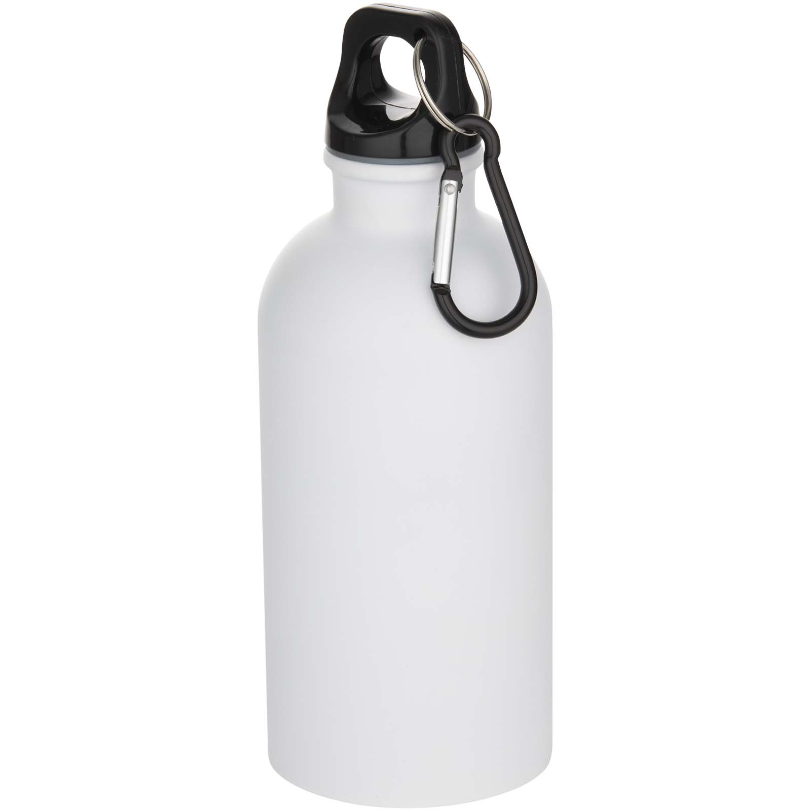 10087101 Oregon 400 ml matte RCS recycled single wall stainless steel water bottle with carabiner - Image 1