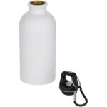 Oregon 400 ml matte RCS recycled single wall stainless steel water bottle with carabiner - Image 4