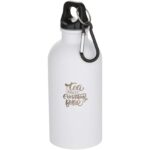 Oregon 400 ml matte RCS recycled single wall stainless steel water bottle with carabiner - Image 2