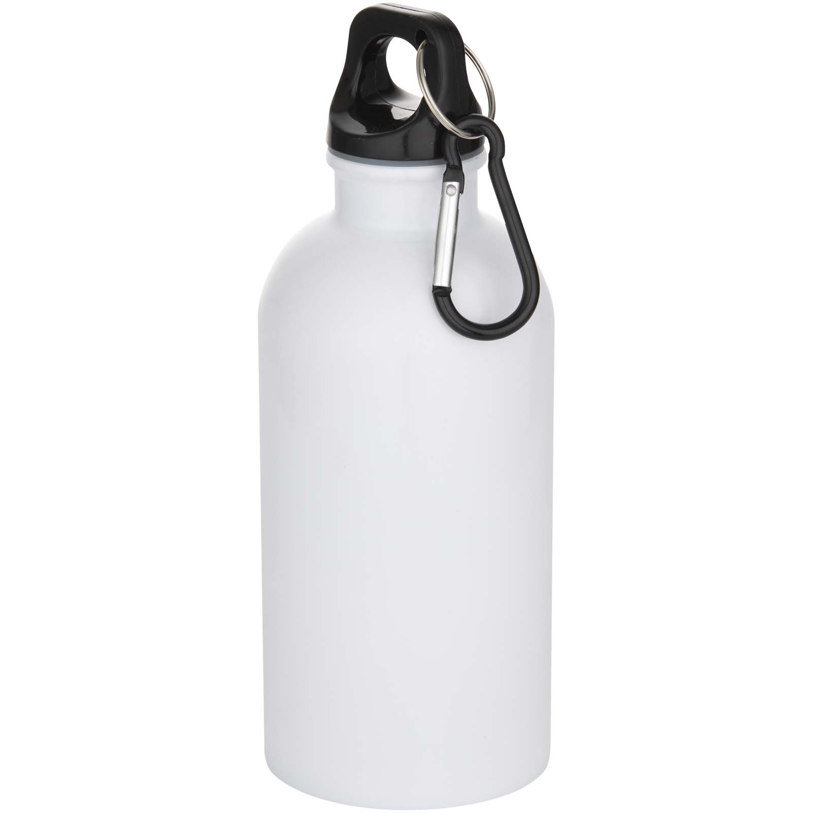 10087301 Oregon 400 ml sublimation RCS recycled single wall stainless steel water bottle with carabiner - Image 1