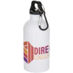 Oregon 400 ml sublimation RCS recycled single wall stainless steel water bottle with carabiner - Image 2