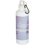 Oregon 750 ml solid colour RCS recycled plastic water bottle with carabiner - Image 2