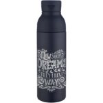 Illuminate 650 ml RCS recycled double wall stainless steel water bottle with 3-piece lid set - Image 2