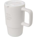 Carter 450 ml ceramic mug with plastic lid - Image 2