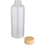 Mirage 650 ml single-walled borosilicate glass bottle with bamboo lid - Image 4