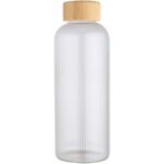 Mirage 650 ml single-walled borosilicate glass bottle with bamboo lid - Image 3
