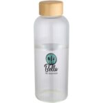 Mirage 650 ml single-walled borosilicate glass bottle with bamboo lid - Image 2