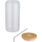 Mirage 500 ml single-walled borosilicate glass jar with bamboo lid - Image 4