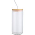Mirage 500 ml single-walled borosilicate glass jar with bamboo lid - Image 3