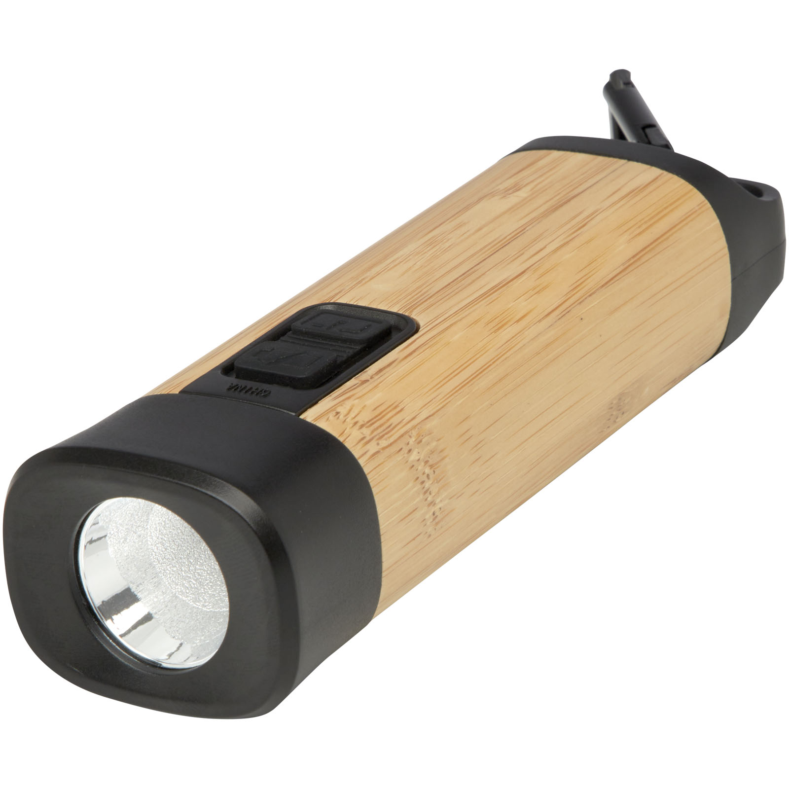 10457006 Kuma bamboo/RCS recycled plastic torch with carabiner - Image 1