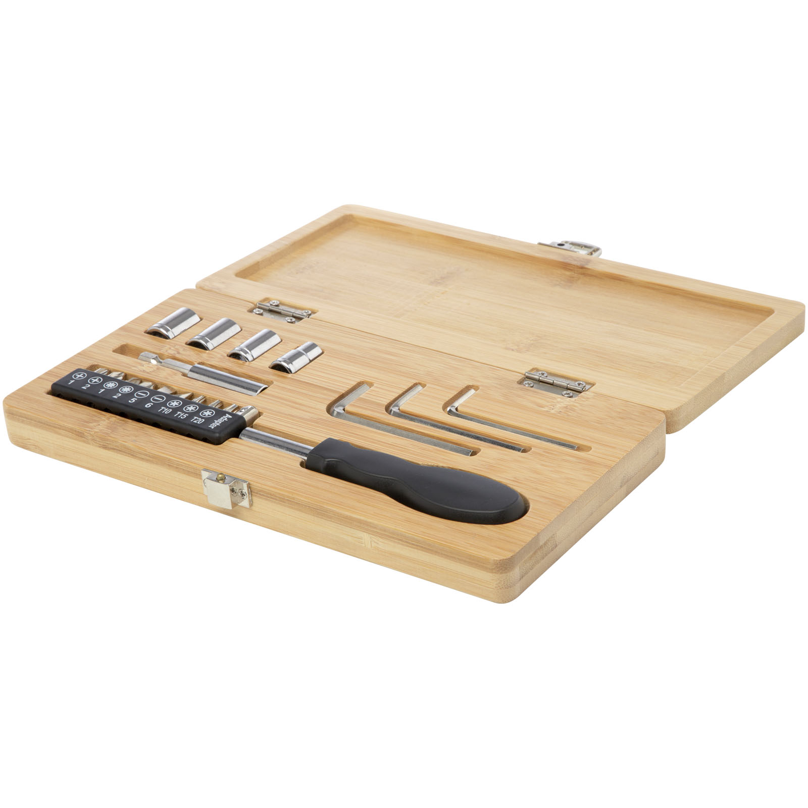 10457806 Rivet 19-piece bamboo/recycled plastic tool set - Image 1