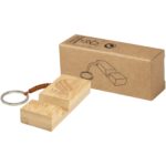 Bosona bamboo phone holder with keychain - Image 2