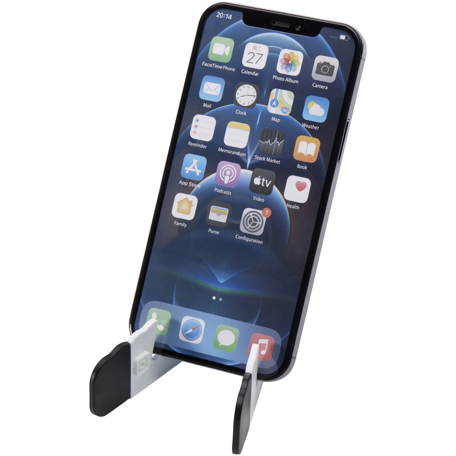 10460701 Buna recycled plastic foldable tablet and phone stand - Image 1