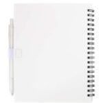 Niove recycled plastic soft cover notebook and ballpoint pen set (blue ink) - Image 4