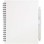 Niove recycled plastic soft cover notebook and ballpoint pen set (blue ink) - Image 3