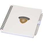 Niove recycled plastic soft cover notebook and ballpoint pen set (blue ink) - Image 2