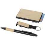 Minka RCS recycled aluminium ballpoint pen, keychain and RFID card holder gift set - Image 7