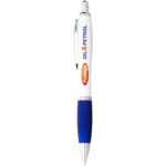 Nash ballpoint pen with white barrel and coloured grip (black ink) - Image 2