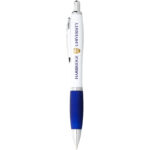 Nash ballpoint pen with white barrel and coloured grip (black ink) - Image 3