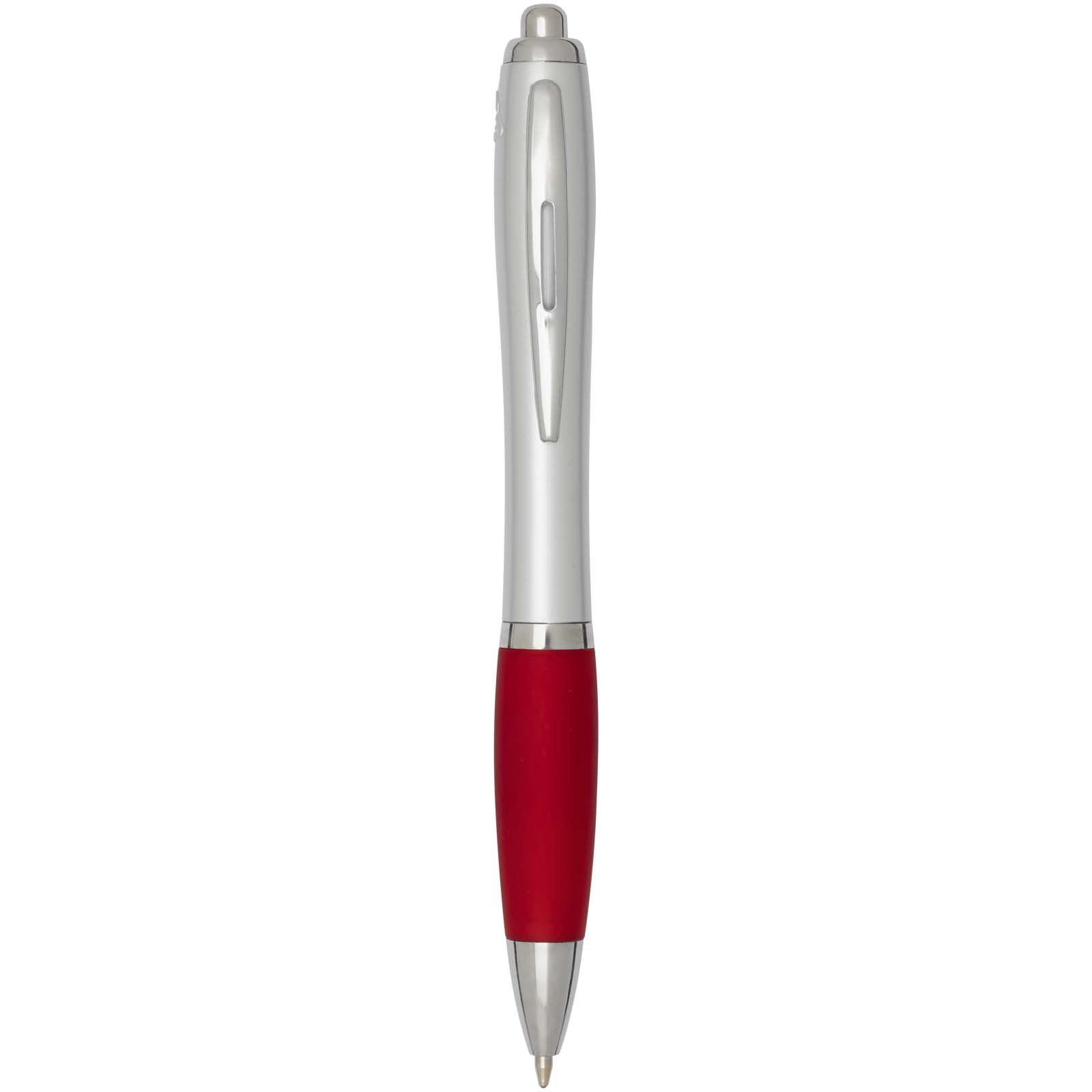 10644921 Nash RCS recycled plastic ballpoint pen with silver barrel and coloured grip (black ink) - Image 1