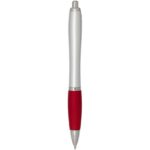 Nash RCS recycled plastic ballpoint pen with silver barrel and coloured grip (black ink) - Image 3
