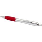 Nash RCS recycled plastic ballpoint pen with silver barrel and coloured grip (black ink) - Image 4