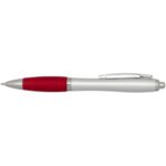 Nash RCS recycled plastic ballpoint pen with silver barrel and coloured grip (black ink) - Image 2