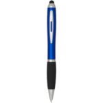 Nash RCS recycled plastic stylus ballpoint pen with coloured barrel and black grip (blue ink)