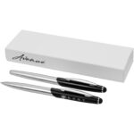 Geneva stylus ballpoint pen and rollerball pen set (blue ink) - Image 2