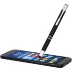 Moneta anodized aluminium click stylus ballpoint pen (blue ink) - Image 4