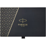 Parker IM achromatic ballpoint and rollerball pen set with gift box (black/blue ink) - Image 3