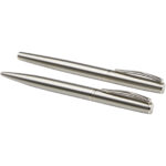 Didimis recycled stainless steel ballpoint and rollerball pen set (black ink) - Image 6