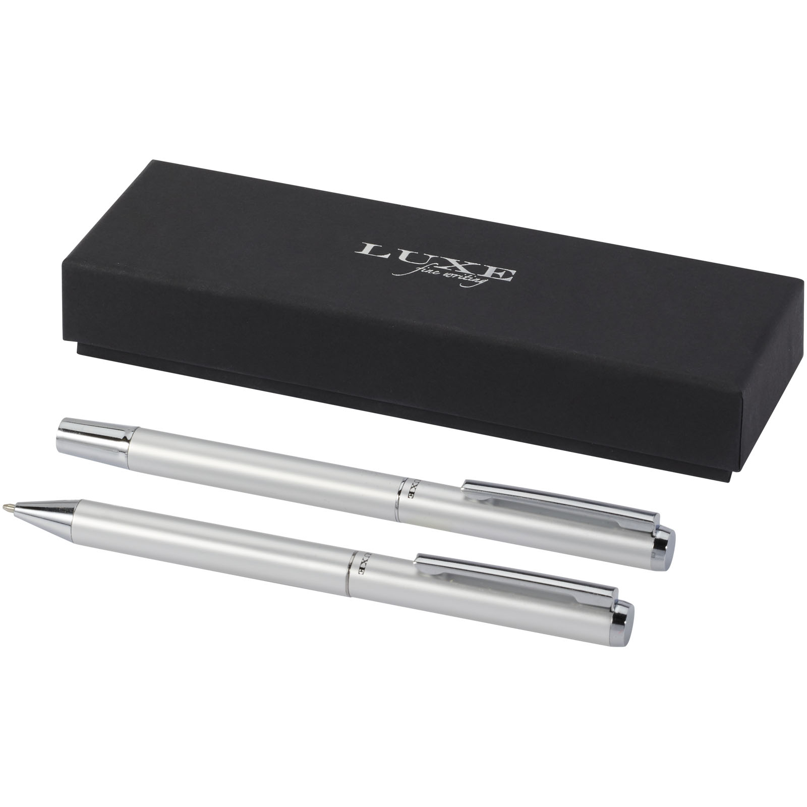 10783881 Lucetto recycled aluminium ballpoint and rollerball pen gift set (black ink) - Image 1