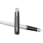 Hemisphere colour blocking fountain pen with palladium trim (blue ink) - Image 4