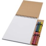 Doodle A5 spiral soft cover notebook and crayon set - Image 5