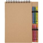 Doodle A5 spiral soft cover notebook and crayon set - Image 3