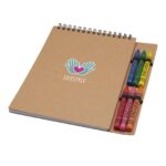 Doodle A5 spiral soft cover notebook and crayon set - Image 2