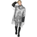 Mayan recycled plastic disposable rain poncho with storage pouch - Image 5
